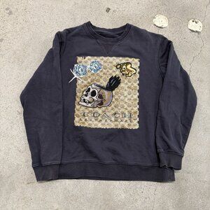 Coach x Disney Signature Black Crewneck Sweater with Graphic Design  Size Medium